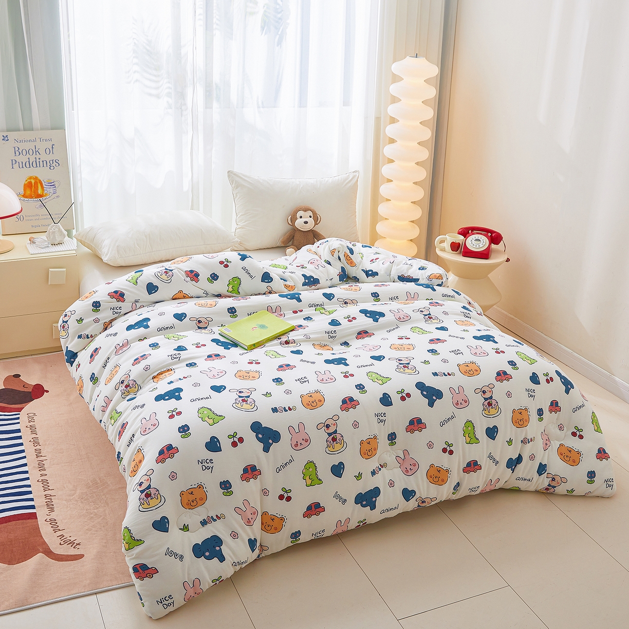 91家纺网 家纺一手货源 找家纺 梦镜家纺 2025新款A类卡通棉花被被子被芯 狂欢派对