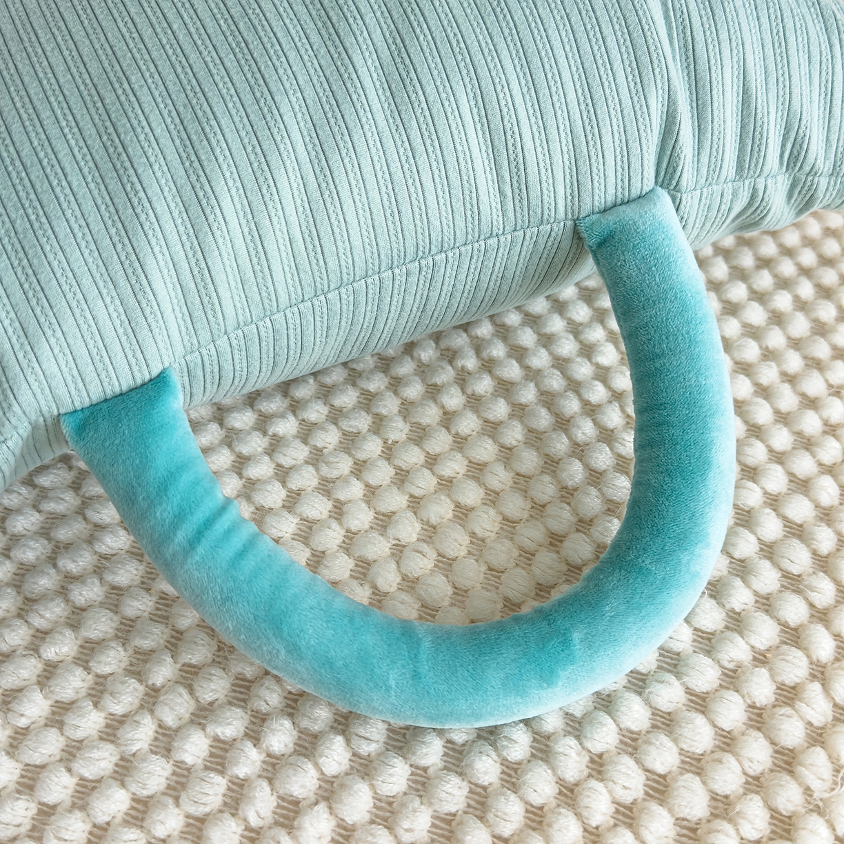 91家纺网 家纺一手货源 找家纺 诺可 2025新款牛奶绒卡通贴布绣围脖生日小狗手提多功能抱枕被 围脖生日小狗-绿