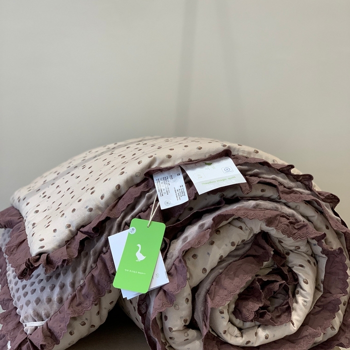 91家纺网 家纺一手货源 找家纺 汇庭 2025秋冬新·花边款单双人豆豆被系列 可可草莓