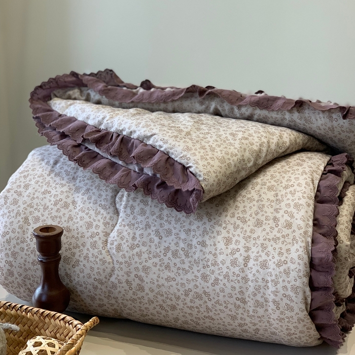 汇庭 2025秋冬新·花边款单双人豆豆被系列 萌芽