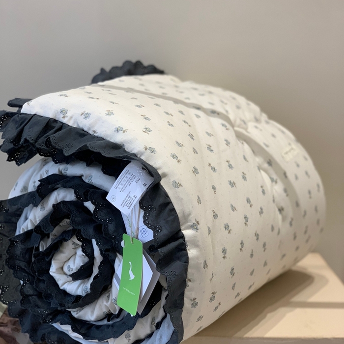 汇庭 2025秋冬新·花边款单双人豆豆被系列 山海蓝