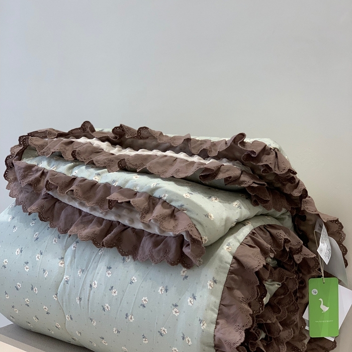 汇庭 2025秋冬新·花边款单双人豆豆被系列 山海绿