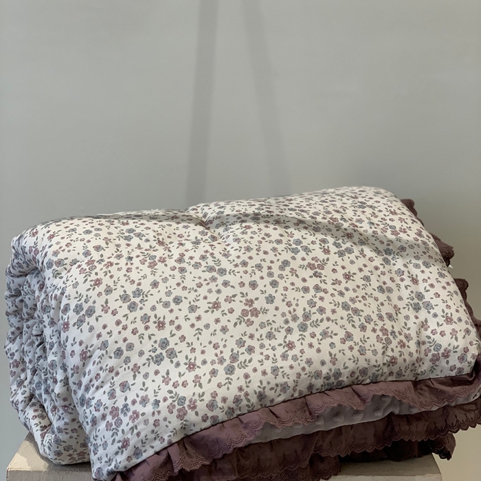 91家纺网 家纺一手货源 找家纺 汇庭 2025秋冬新·花边款单双人豆豆被系列 桃花溪