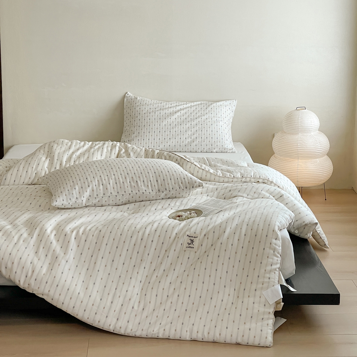 91家纺网 家纺一手货源 找家纺 佳汐蓝家纺 2025新款色织酵洗云感被 夏被 春秋被 冬被 被子被芯 极光-米白