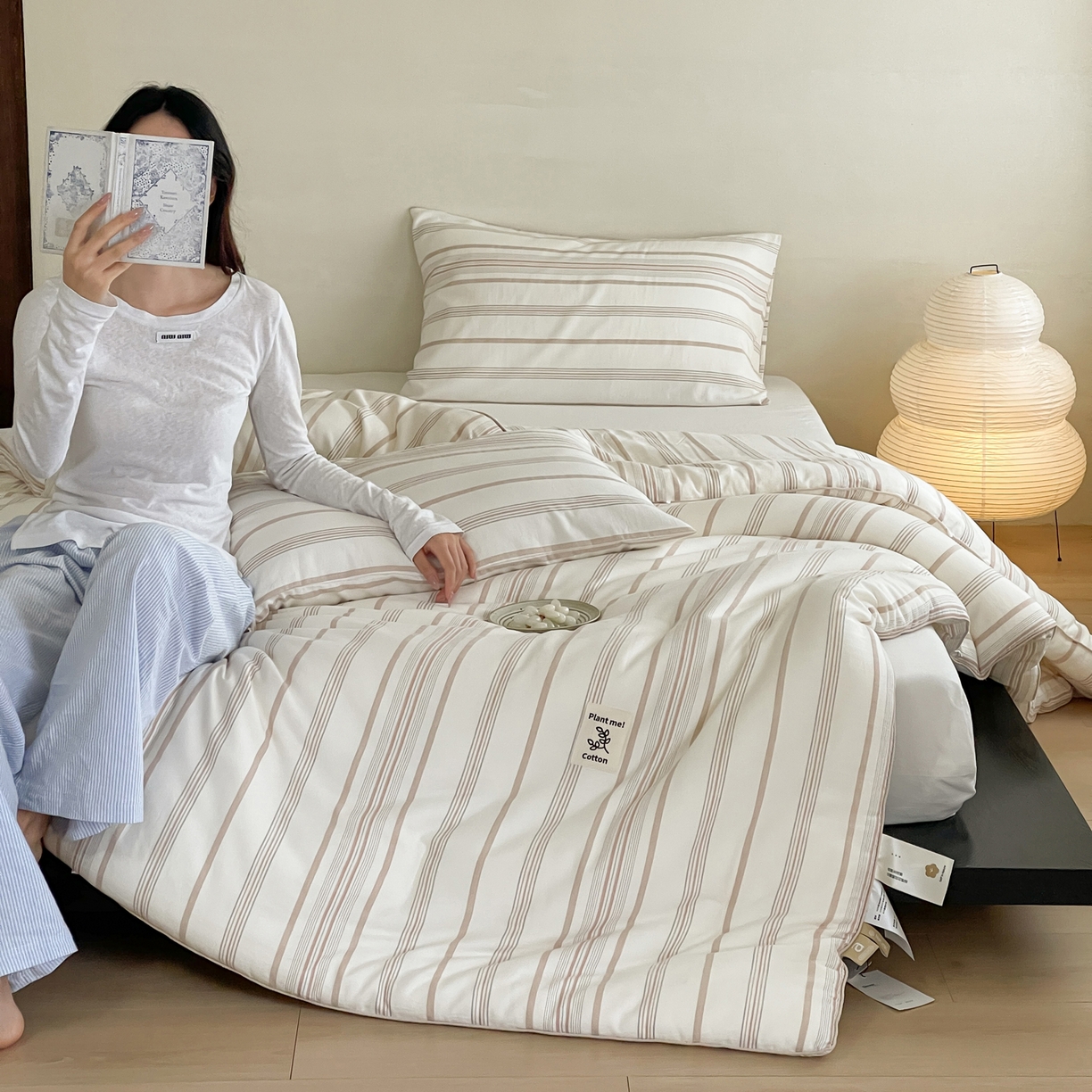 91家纺网 家纺一手货源 找家纺 佳汐蓝家纺 2025新款色织酵洗云感被 夏被 春秋被 冬被 被子被芯 岚图-雾粉