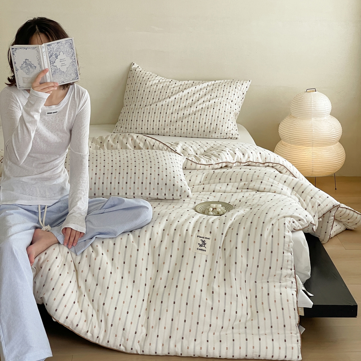 91家纺网 家纺一手货源 找家纺 佳汐蓝家纺 2025新款色织酵洗云感被 夏被 春秋被 冬被 被子被芯 极光-焦糖