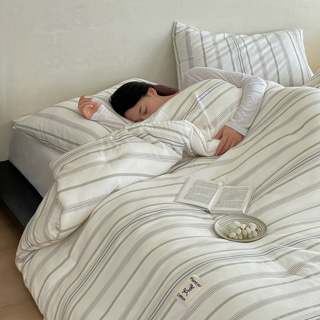 91家纺网 家纺一手货源 找家纺 佳汐蓝家纺 2025新款色织酵洗云感被 夏被 春秋被 冬被 被子被芯 岚图-月白