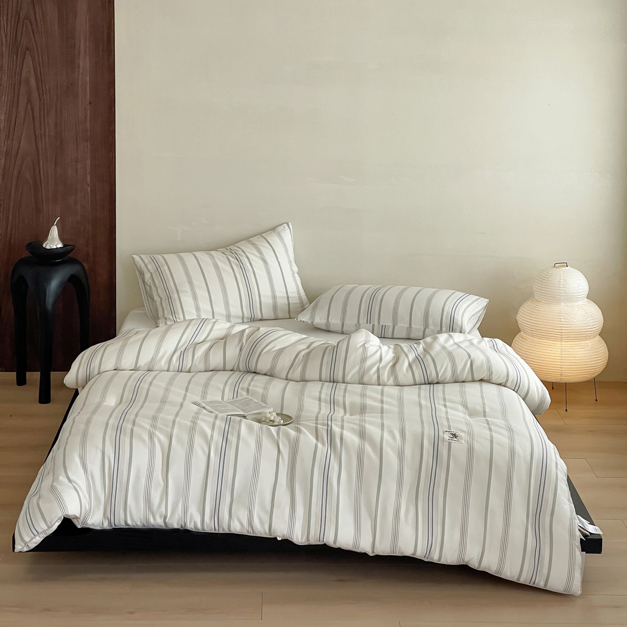 佳汐蓝家纺 2025新款色织酵洗云感被 夏被 春秋被 冬被 被子被芯 岚图-月白