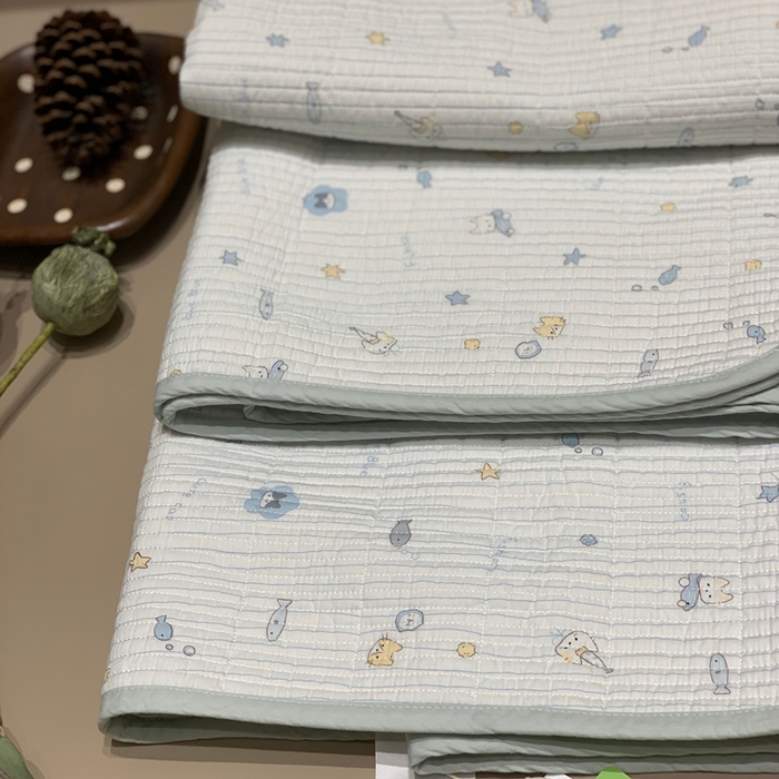 91家纺网 家纺一手货源 找家纺 汇庭 2025秋冬新款慕斯单品床盖系列 鱼儿蓝庄园