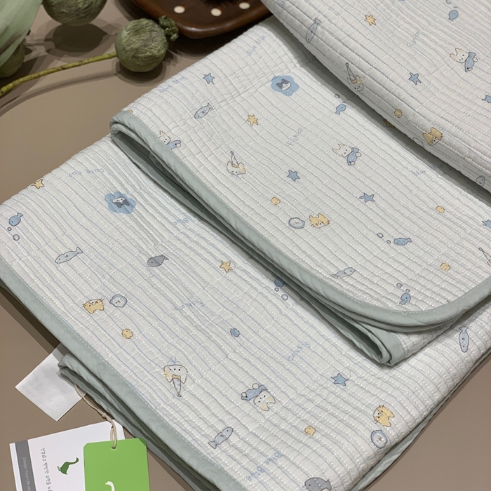 汇庭 2025秋冬新款慕斯单品床盖系列 鱼儿蓝庄园