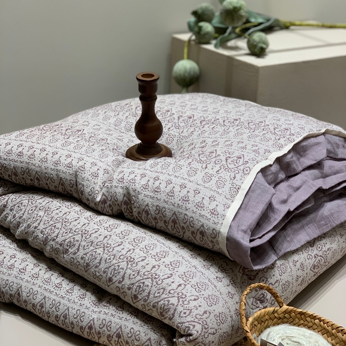 91家纺网 家纺一手货源 找家纺 汇庭 2025秋冬新款·色织大提花春秋被系列 艾比斯紫