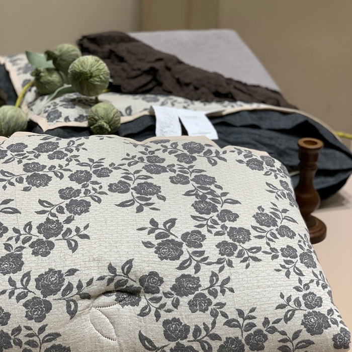 91家纺网 家纺一手货源 找家纺 汇庭 2025秋冬新款·色织大提花春秋被系列 玫瑰之约深蓝