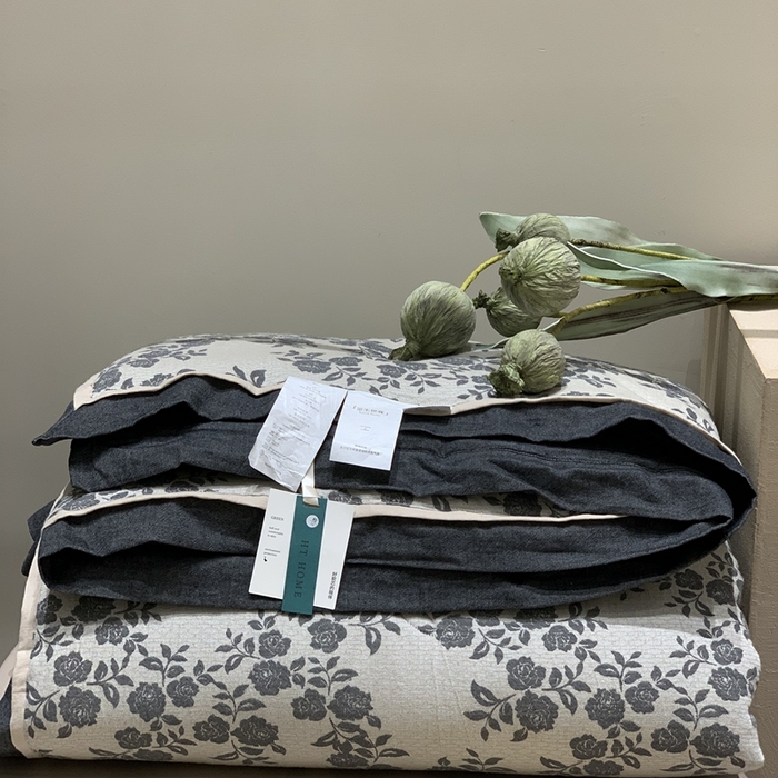 91家纺网 家纺一手货源 找家纺 汇庭 2025秋冬新款·色织大提花春秋被系列 玫瑰之约深蓝