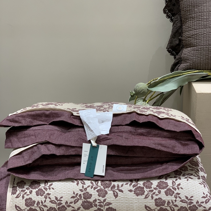 91家纺网 家纺一手货源 找家纺 汇庭 2025秋冬新款·色织大提花春秋被系列 玫瑰之约紫红