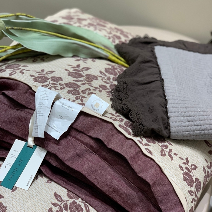 91家纺网 家纺一手货源 找家纺 汇庭 2025秋冬新款·色织大提花春秋被系列 玫瑰之约紫红