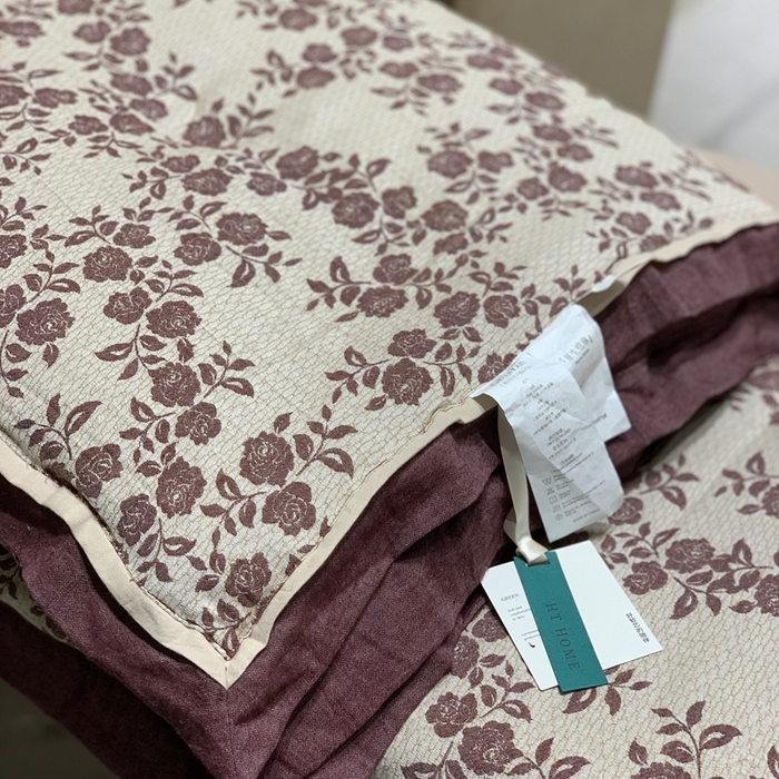 91家纺网 家纺一手货源 找家纺 汇庭 2025秋冬新款·色织大提花春秋被系列 玫瑰之约紫红