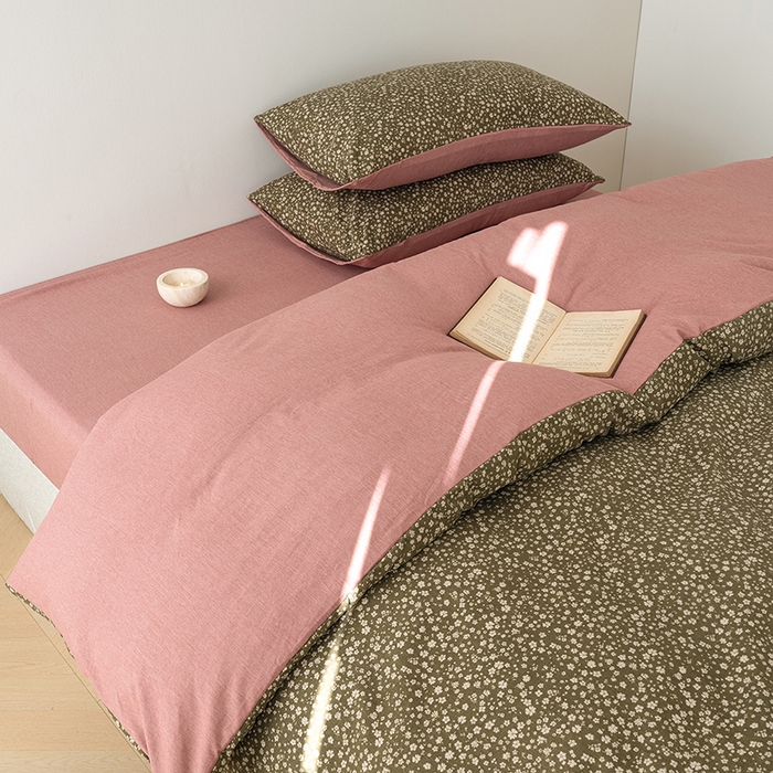 91家纺网 家纺一手货源 找家纺 竹合家纺 2025秋冬新款加厚磨毛色织暖绒系列针织四件套高克重 般若