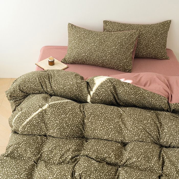 91家纺网 家纺一手货源 找家纺 竹合家纺 2025秋冬新款加厚磨毛色织暖绒系列针织四件套高克重 般若