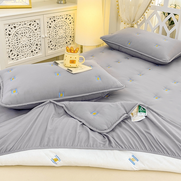 91家纺网 家纺一手货源 找家纺 安逸恋 2025新款简约新疆棉花单床笠床笠单件单品床笠 烟灰