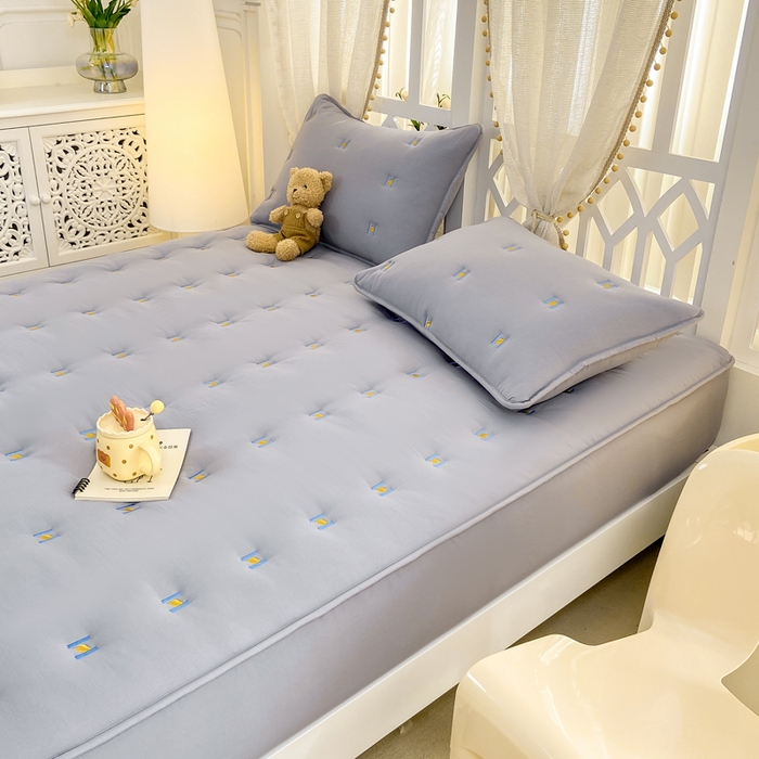 91家纺网 家纺一手货源 找家纺 安逸恋 2025新款简约新疆棉花单床笠床笠单件单品床笠 烟灰