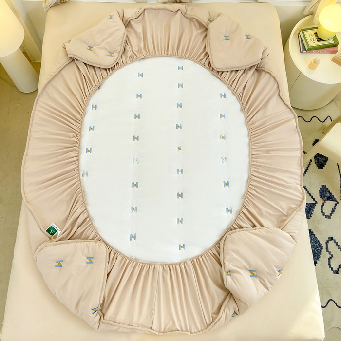 91家纺网 家纺一手货源 找家纺 安逸恋 2025新款简约新疆棉花单床笠床笠单件单品床笠 卡其