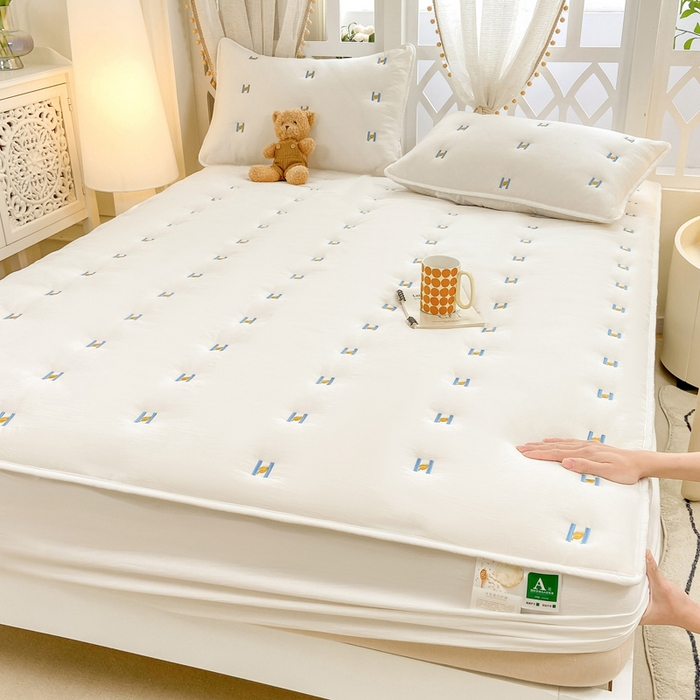 安逸恋 2025新款简约新疆棉花单床笠床笠单件单品床笠 奶白