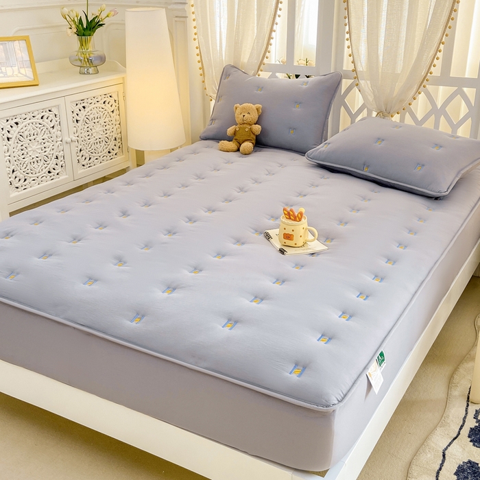 91家纺网 家纺一手货源 找家纺 安逸恋 2025新款简约新疆棉花单床笠床笠单件单品床笠 烟灰