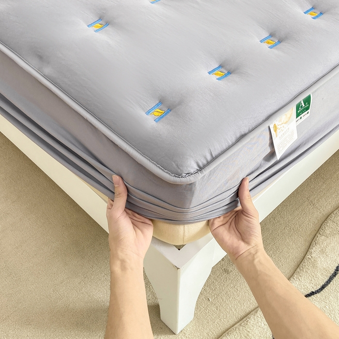 91家纺网 家纺一手货源 找家纺 安逸恋 2025新款简约新疆棉花单床笠床笠单件单品床笠 烟灰