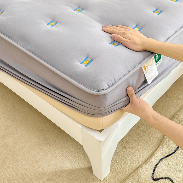 91家纺网 家纺一手货源 找家纺 安逸恋 2025新款简约新疆棉花单床笠床笠单件单品床笠 烟灰