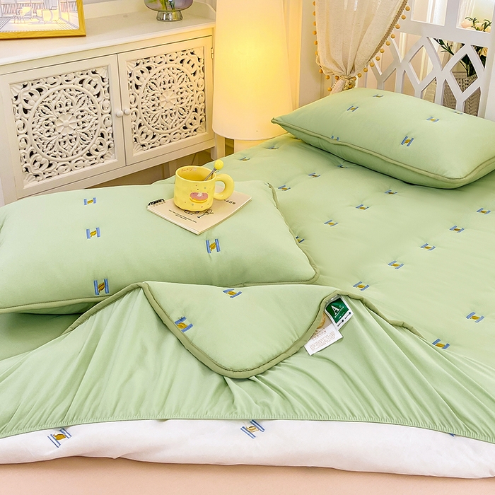 91家纺网 家纺一手货源 找家纺 安逸恋 2025新款简约新疆棉花单床笠床笠单件单品床笠 果绿