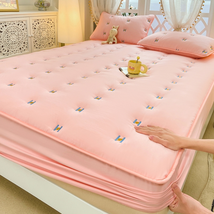 91家纺网 家纺一手货源 找家纺 安逸恋 2025新款简约新疆棉花单床笠床笠单件单品床笠 玉色