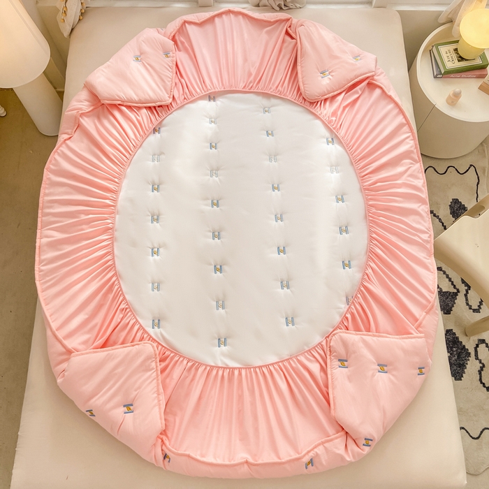 91家纺网 家纺一手货源 找家纺 安逸恋 2025新款简约新疆棉花单床笠床笠单件单品床笠 玉色