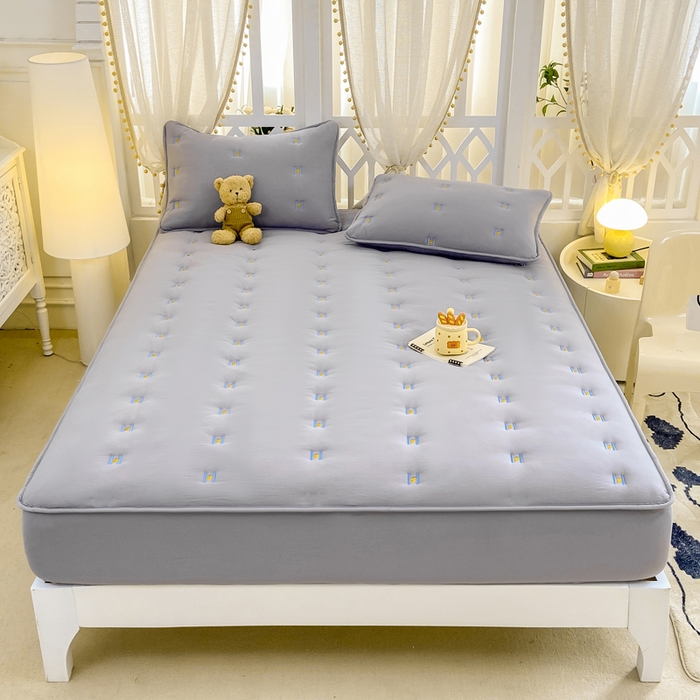 91家纺网 家纺一手货源 找家纺 安逸恋 2025新款简约新疆棉花单床笠床笠单件单品床笠 烟灰