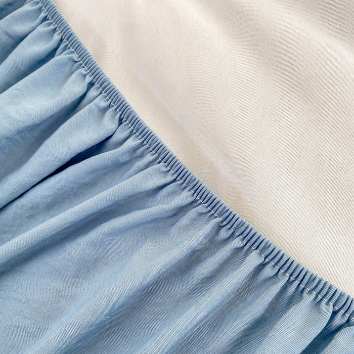 91家纺网 家纺一手货源 找家纺 安逸恋 2025新款简约新疆棉花单床笠床笠单件单品床笠 深蓝