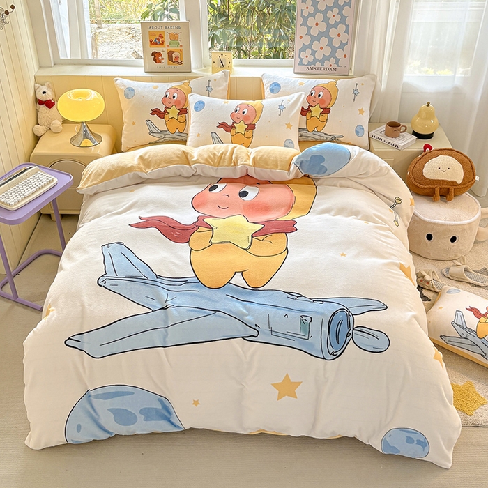 91家纺网 家纺一手货源 找家纺 （总）ds生活馆 2025新款大版高克重双面牛奶绒四件套