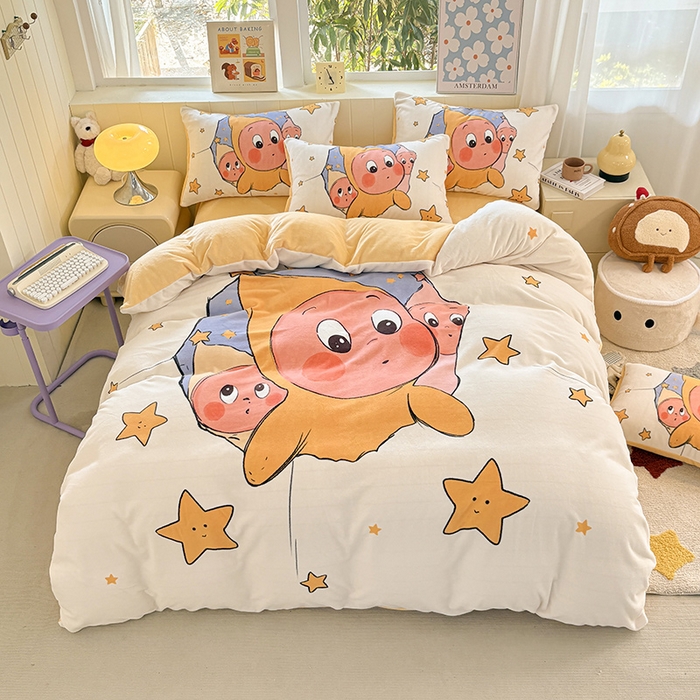 91家纺网 家纺一手货源 找家纺 （总）ds生活馆 2025新款大版高克重双面牛奶绒四件套