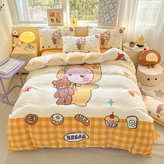 91家纺网 家纺一手货源 找家纺 （总）ds生活馆 2025新款大版高克重双面牛奶绒四件套