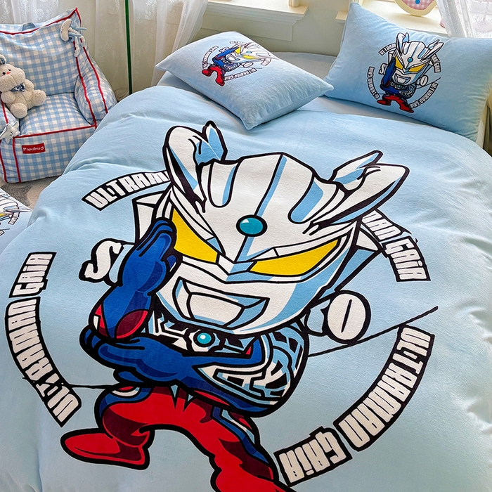 91家纺网 家纺一手货源 找家纺 ds生活馆 2025新款大版高克重双面牛奶绒四件套 奥特之光