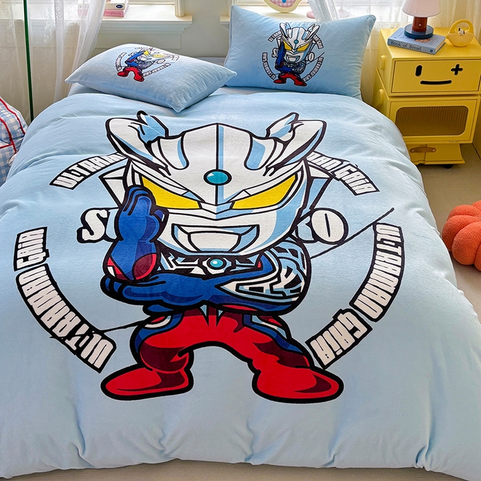 91家纺网 家纺一手货源 找家纺 ds生活馆 2025新款大版高克重双面牛奶绒四件套 奥特之光