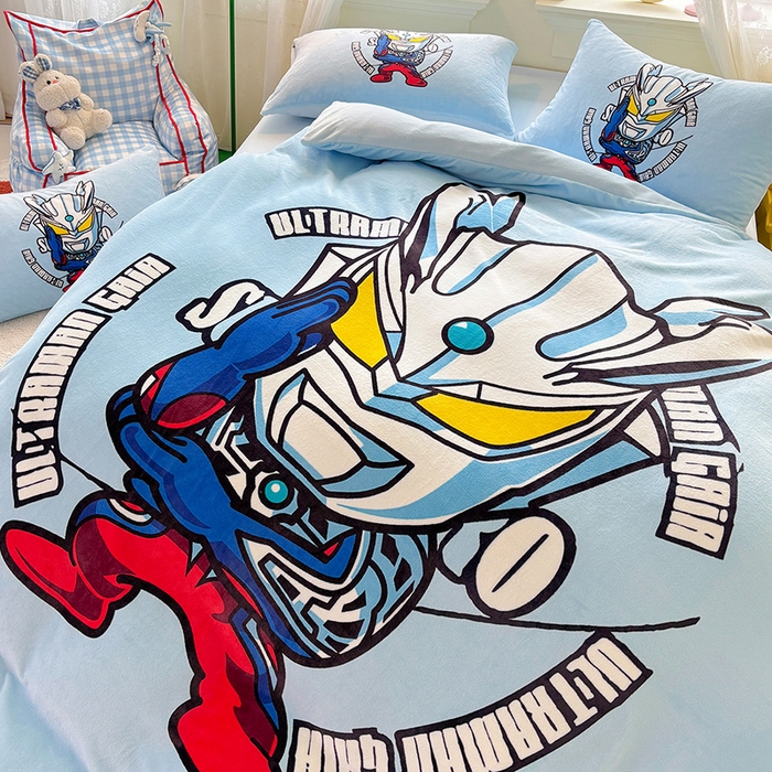 91家纺网 家纺一手货源 找家纺 ds生活馆 2025新款大版高克重双面牛奶绒四件套 奥特之光