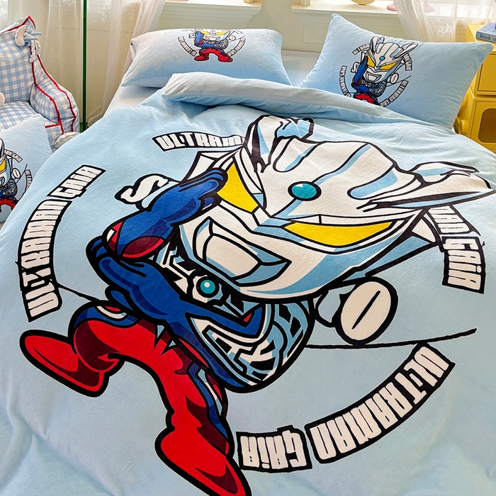 91家纺网 家纺一手货源 找家纺 ds生活馆 2025新款大版高克重双面牛奶绒四件套 奥特之光