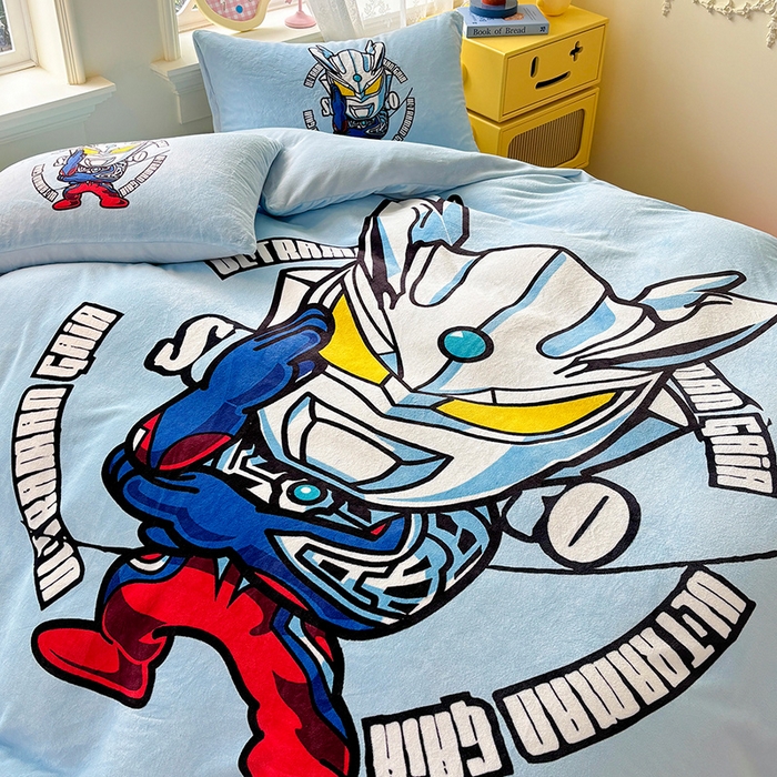 91家纺网 家纺一手货源 找家纺 ds生活馆 2025新款大版高克重双面牛奶绒四件套 奥特之光