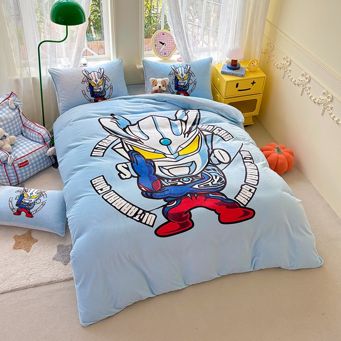 91家纺网 家纺一手货源 找家纺 ds生活馆 2025新款大版高克重双面牛奶绒四件套 奥特之光