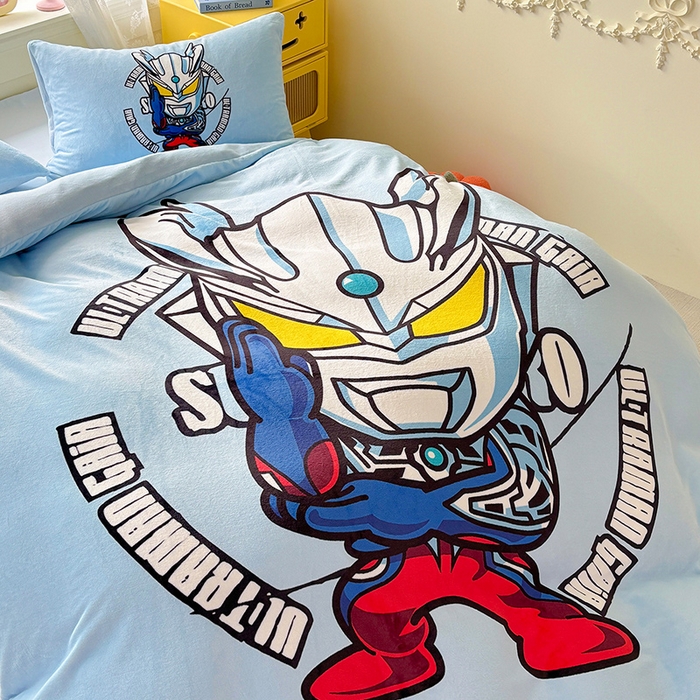 91家纺网 家纺一手货源 找家纺 ds生活馆 2025新款大版高克重双面牛奶绒四件套 奥特之光