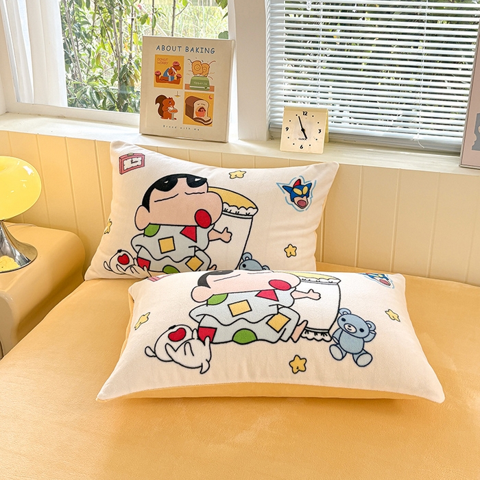 91家纺网 家纺一手货源 找家纺 ds生活馆 2025新款大版高克重双面牛奶绒四件套 瞌睡小新