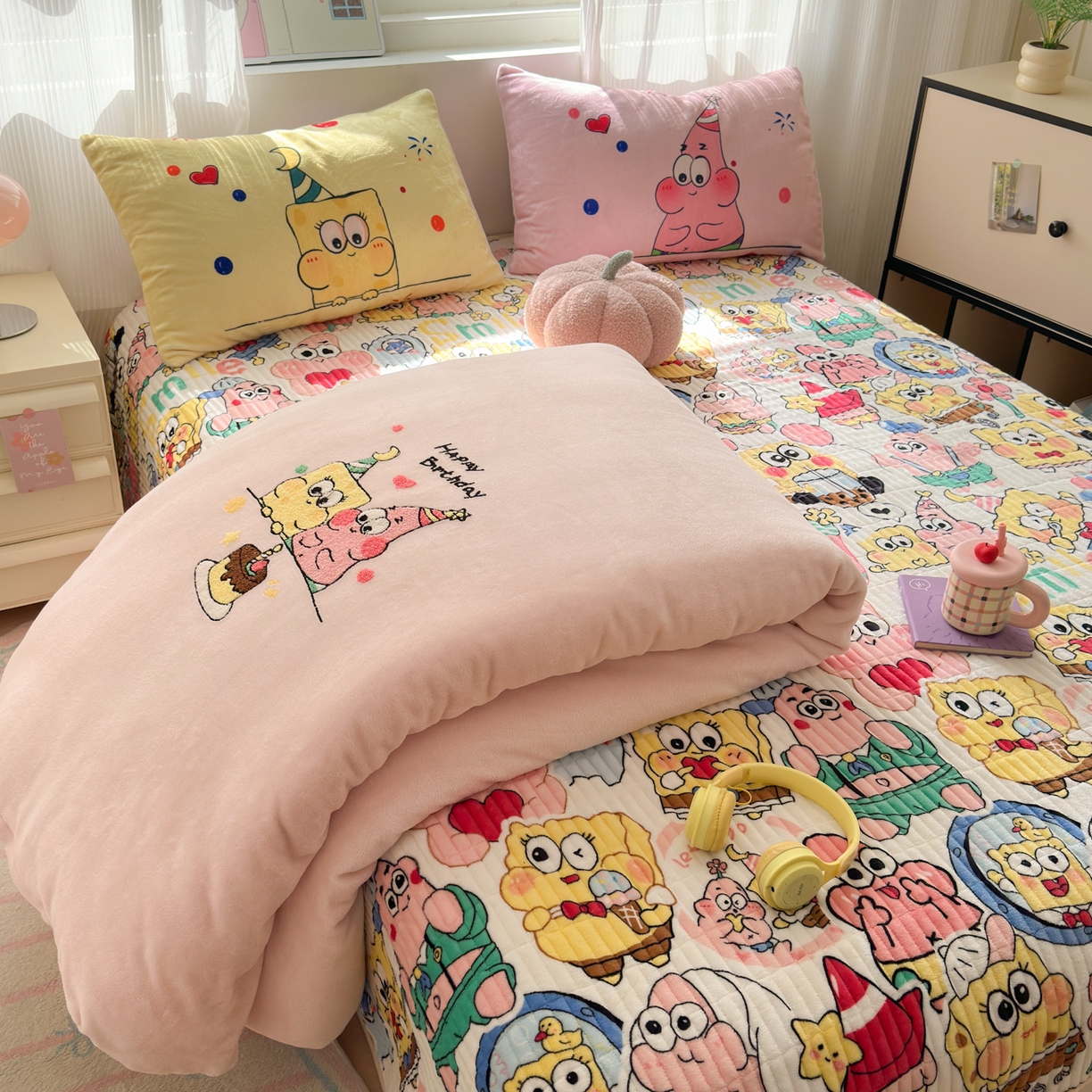 91家纺网 家纺一手货源 找家纺 （总）乐童家纺 2025新款高克重牛奶绒床盖款毛巾绣四件套