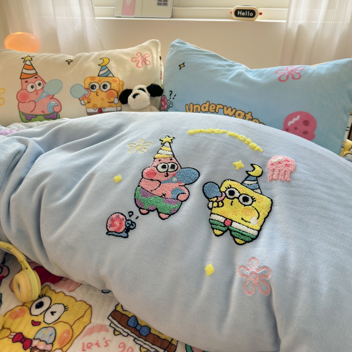 91家纺网 家纺一手货源 找家纺 （总）一霖家纺 2025新款高克重牛奶绒床盖款毛巾绣四件套