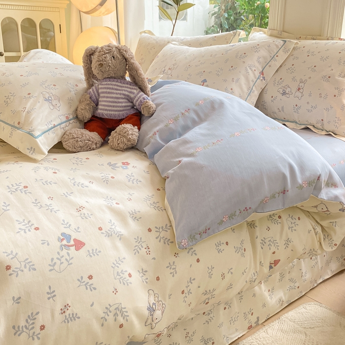 91家纺网 家纺一手货源 找家纺 凌鼎 2025新款多规格掉边13070全棉四件套 花田妙语