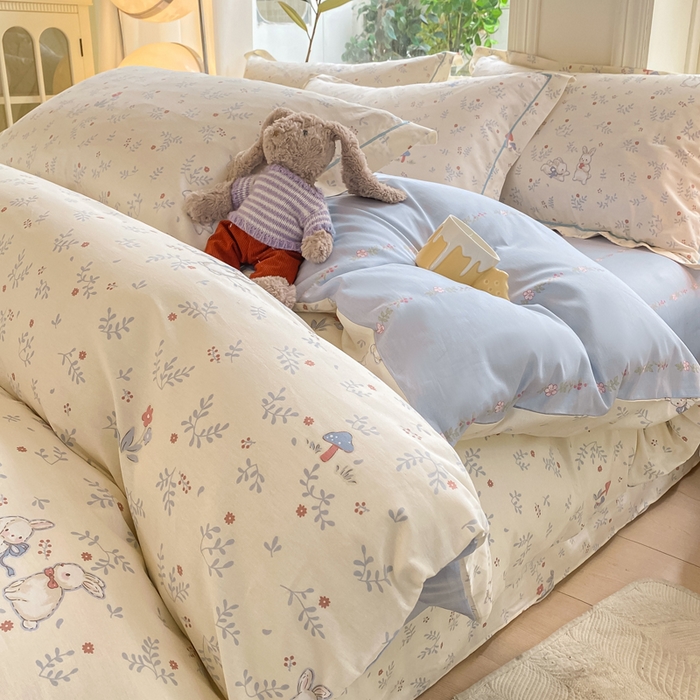 91家纺网 家纺一手货源 找家纺 凌鼎 2025新款多规格掉边13070全棉四件套 花田妙语