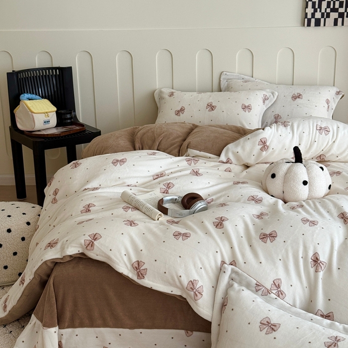 91家纺网 家纺一手货源 找家纺 （总）于果 2025新款牛奶绒印花四件套